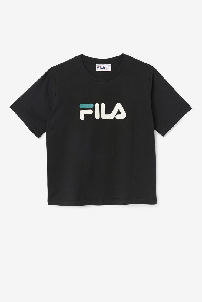 Fila T-Shirt Thea Womens Black - India EGI-142570